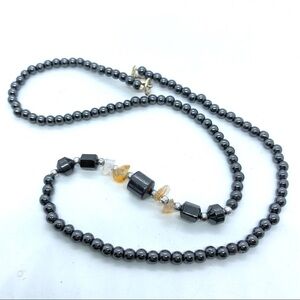 Hematite & Natural Bead Chips Necklace